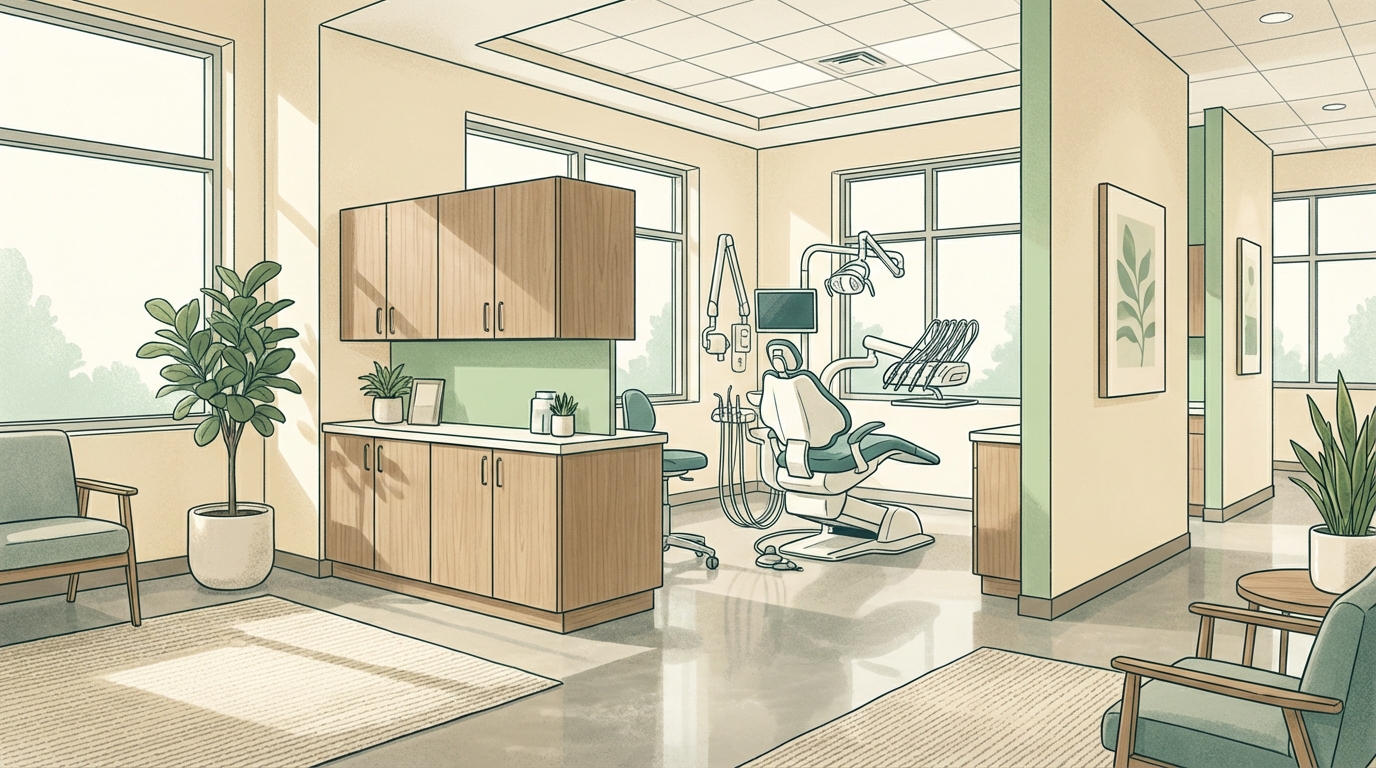 Modern international dental clinic interior with professional equipment