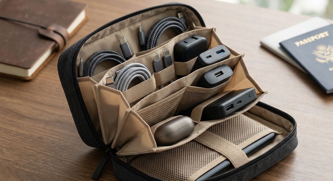 Best tech pouches and cable organizers for digital nomad travel